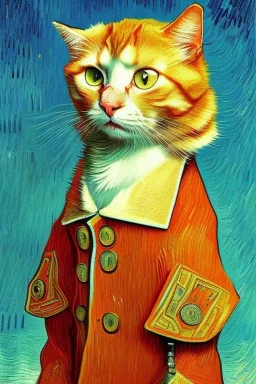 Portrait of a cat by Van Gogh