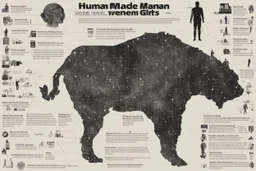 strange infographic about human, made by alien, black grainy background, several stranges gliphs, few information, few text with big characters