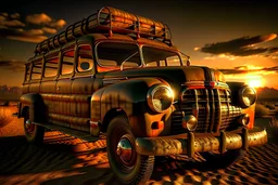 1952 GMC Suburban Carry All Wagon, long chasis, classic, Steam punk, Salvador Dali, Hyperrealistic, Unreal engine, Front light, Uplight, Wide-Angle Shot, Leica, Golden hour, Symmetrical, ISO800, Full HD --q 2 --ar 16:9 --v 2