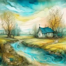 The place where the Dream and its followers live. Watercolor, fine drawing, beautiful van gogh landskape, pixel graphics, lots of details, pastel aqua colors, delicate sensuality, realistic, high quality, work of art, hyperdetalization, professional, filigree, hazy haze, hyperrealism, professional, transparent, delicate pastel tones, back lighting, contrast, fantastic, nature+space, Milky Way, fabulous, unreal, translucent, glowing