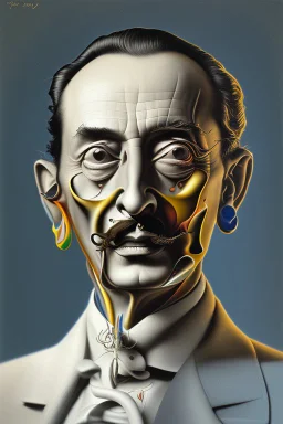 Potrait of dali as dali style paint