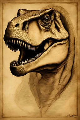 portrait of a t-rex by davinci