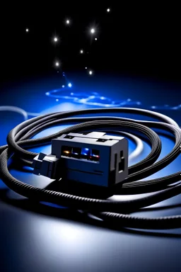 Audio power cable on space backgroung