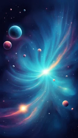 space background stylized, blue nubula. retro