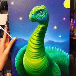 🤦‍♂️🦕🌟 Full body portrait, painting, medium shot lady style of 😵‍💫