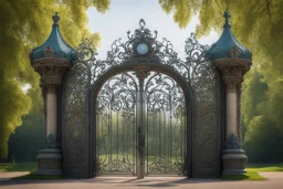 Ворота парка, в стиле русских сказок