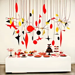 New Year's Eve party decorations designed by Alexander Calder