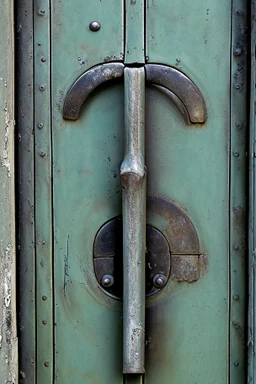 metal door with two keyholes