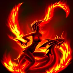 Dragon girl in a world of flames