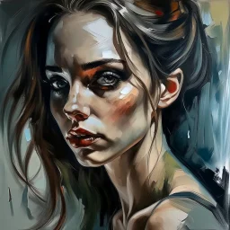 woman. Loose acrylic painting.