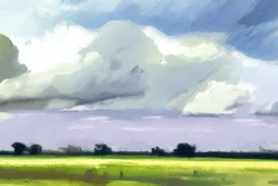 rough chalk pastel landscape of Lincolnshire