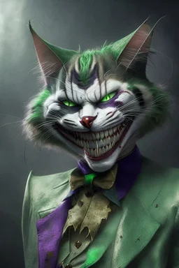 A picture of a cat in the form of a joker, a professional, high JPEG image