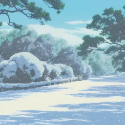 a winter scene in Florida with snow