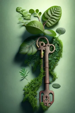 key made out of living plants