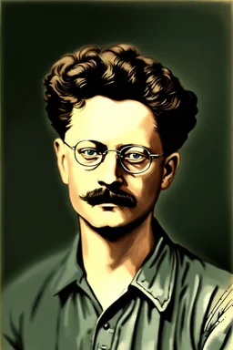 Hyperrealistisch Leo Trotsky als junger Mann, scharfsinniger Blick