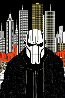 punisher sku;; city in the style of Hiroshi Nagai