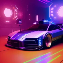 cyberpunk hyper car,cyberpunk 2077,center composition, ultra realistic,shiny, smooth, studio quality, octane render, Surrealism, Triadic colour scheme,glow-stick, ambient lighting,nightclub lighting, polaroid, 100mm, --ar 1:1 --v4