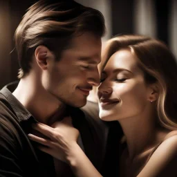 man and woman romancing