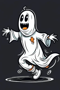 GHOST CARTOON DANCING STYLE OF HIROKU OGAI