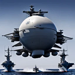 Spherical Aircraft Carrier Launching Aircraft