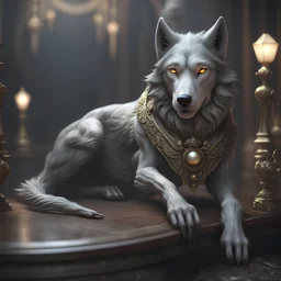 Wolf creature , 3d 4k octane render, lifelike, photorealistic, artstation, illustration, smooth, sharp focus, ornate, intricate, complex, highly detailed, digital painting, smooth, art by tom bagshaw, akihiko yosh