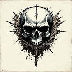 Motorhead style skull logo in the style of Zdzisław Beksiński