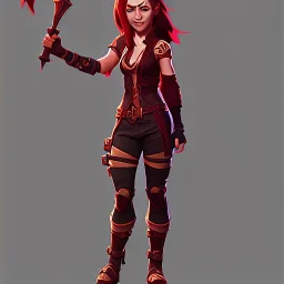 Full body Red hair halfling girl