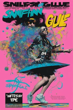 SNIFFIN’ GLUE magazine high res photo cover by Ralph Steadman: special psychedelic tape infinite loop dance; guest star : DJ specials