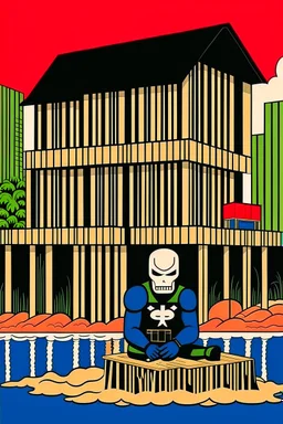 punisher sku;; beach hideout in the style of Hiroshi Nagai