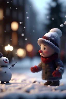 the guy who ate a snowman, bokeh like f/0.8, tilt-shift lens 8k, high detail, smooth render, down-light, unreal engine, prize winning