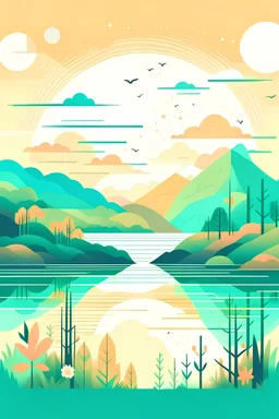 an illustration for calm, peace generate more in landscape