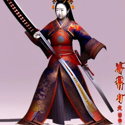 Japanese Empress Warrior women with katana sword