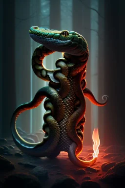 Full body photography of an ethereal Jörmungandr the world snake, Fire theme art, Dark moody night atmosphere, by Michelangelo, 8K, high body details, anatomically perfect body, oak tree roots, ignore NSFW.award winning portrait of a male anthropomorphic cat long black hair. character design by cory loftis, fenghua zhong, ryohei hase, ruan jia , unreal engine 5, artistic lighting, highly detailed, photorealistic, fantasy,