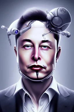 Elon musk half human half robot