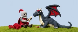 knitting knight and knitted dragon