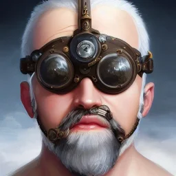 a _ fantasy _ style _ portrait _ painting _ of beautiful white male dwarf black hair short head smirk round face steampunk goggles rpg dnd oil _ painting _ unreal _ 5 _ daz. _ rpg _ portrait _ extremely _ detailed _ artgerm _ greg _ rutkowski _ greg