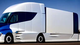 A Tesla semi-truck is racing at top speed, by the mansion of the 'Gone with the Wind' film. CINEMATIC. WIDE ANGLE LENS. PHOTO REAL.