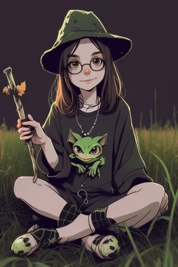 Frog wizard girl