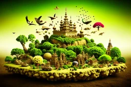 A natural scene that combines elements of different cultures.