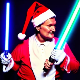 roger miller, light saber, santa hat