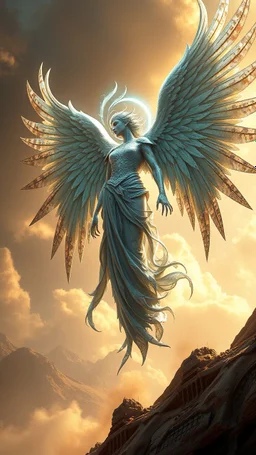 "3D HR Complex Unique and Beautiful Angel , 2 a breathtaking frontier fantasy artwork by Android Jones, Jean Baptiste monge, Alberto Seveso, Erin Hanson, Jeremy Mann. Minimalist highly detailed and complex professional_photography, masterpieces, 8k resolution concept art, Artstation, tricolor, Unreal Engine 5, cgsociety" Highly detailed ArtStation Concept Art Clear Focus Smooth cinematic 4K epic Details Serious Stoic ARTgerm AN's mature art. Busch painting style
