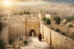 1st century Old Jerusalem with Jesus Walking towards me