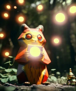 Wes Anderson photographer, night forest, Ultra realistic matryoshka, Japanese style, wide angle view, magic, fireflies, soft color, highly detailed, unreal engine 5, ray tracing, RTX, lumen lighting, ultra detail, volumetric lighting, 3d, finely drawn, high definition.