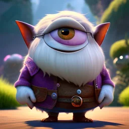 pixar style.Gnome farytales creature,cute big circular reflective eyes, dramatic lighting, hyper realistic, unreal engine 5, 16k pixar style