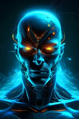 Create digital arts of Electric man