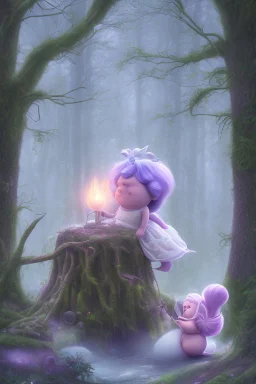 Fat fairy in the Forrest in style of the movie up