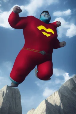 fat superman, ultra realistic, 4k, ultra detail