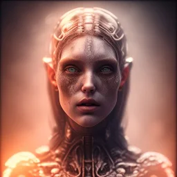 A viking girl as a liquid fluid, hr giger, scary, steam punk, realistic, made in octane, cinematic, ultra-realistic, extremely detailed octane rendering, 8K, VRAY Super Real ar 2:3, dof photorealistic futuristic 50mm lens hard lighting dark gray tintype photograph, realistic lighting, sepia color