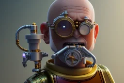 portrait of a bald and shaved Atul Bhardwaj building lego, steampunk, brown eyes, no facial hair, steampunk, unreal 5, octane render, cinema4d, dynamic lighting, soft lighting, 4k, redshift render, highly detailed, hyper realistic