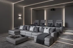 home cinema room with LED lighting in the walls make sure the room is completely symmetrical